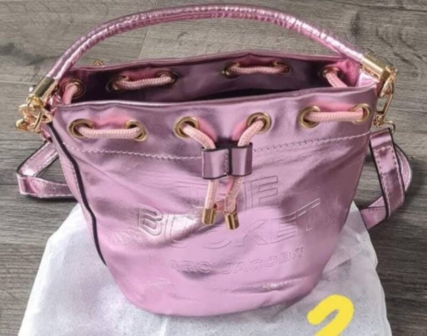 Marc Jacobs Mini Pink Leather Bucket Bag