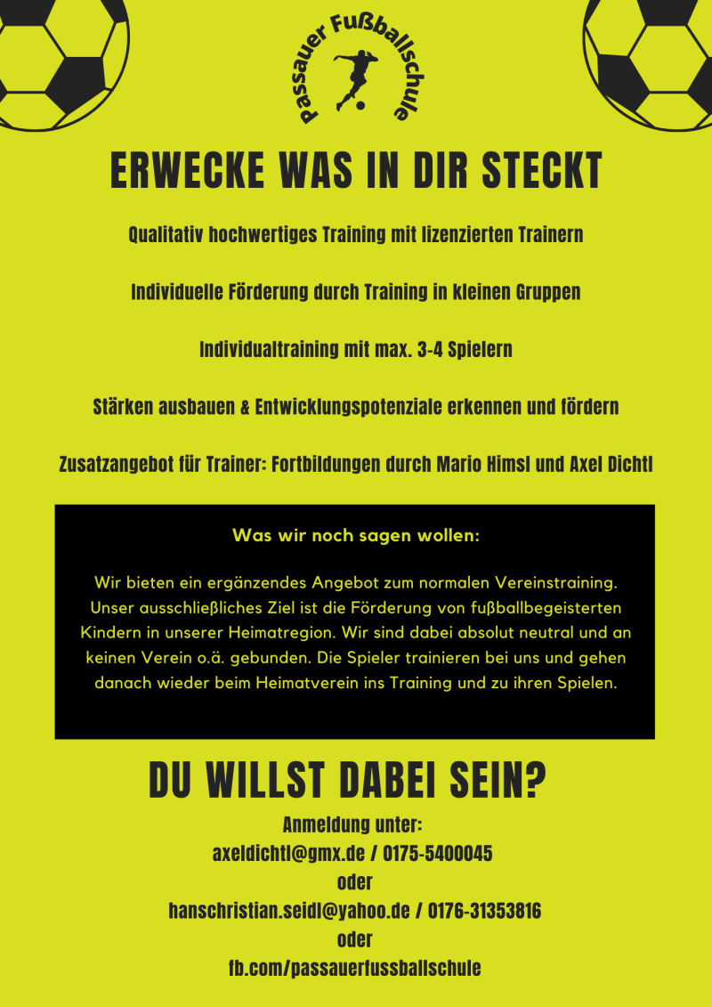 Fußballschule Passau Passauer Fußballschule Angebot