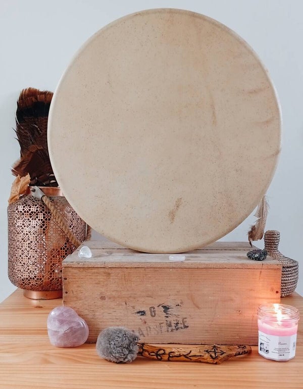 Tambour Chamanique en peau de biche - Instrument de Douceur & Intuition
