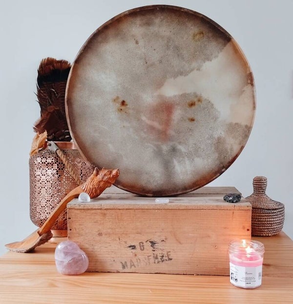 Tambour Chamanique en Peau de Cheval - Puissance, Mouvement &Élan Vital