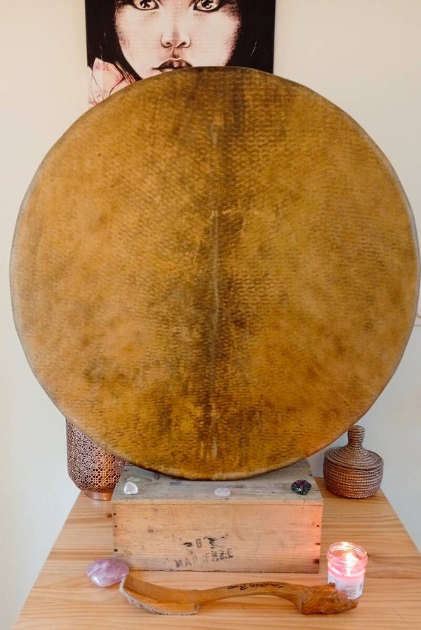 Tambour Chamanique en Peau d'Orignal - Puissance Ancienne • Ancrage Profond • Médecine de la Terre