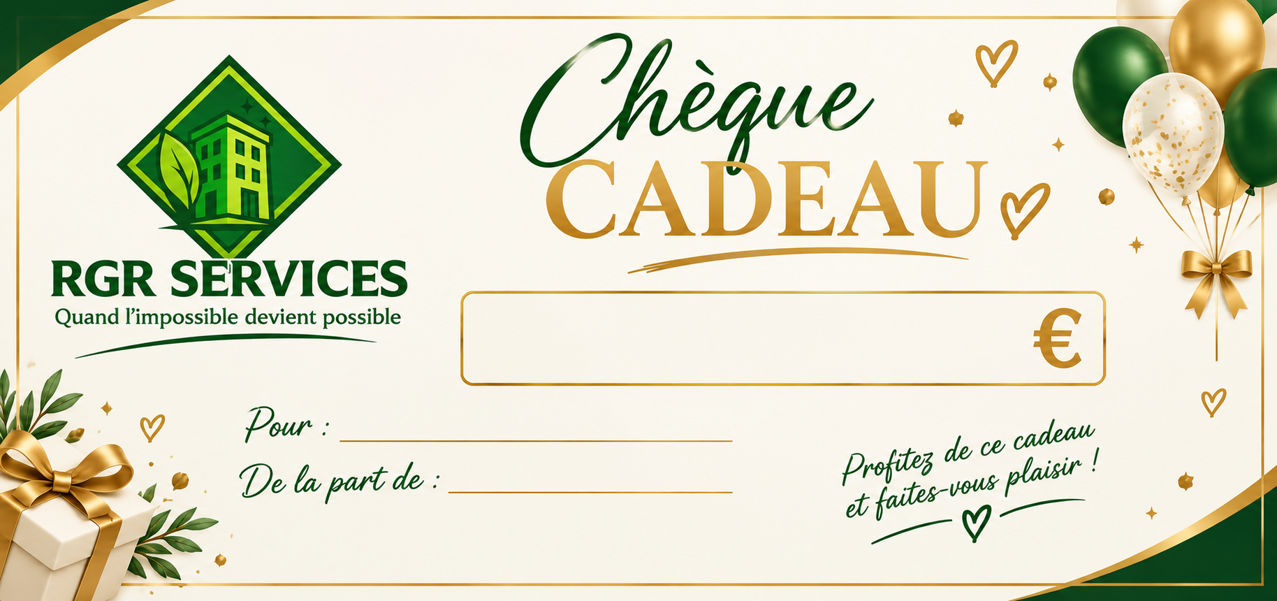 Chèque cadeau RGR Services