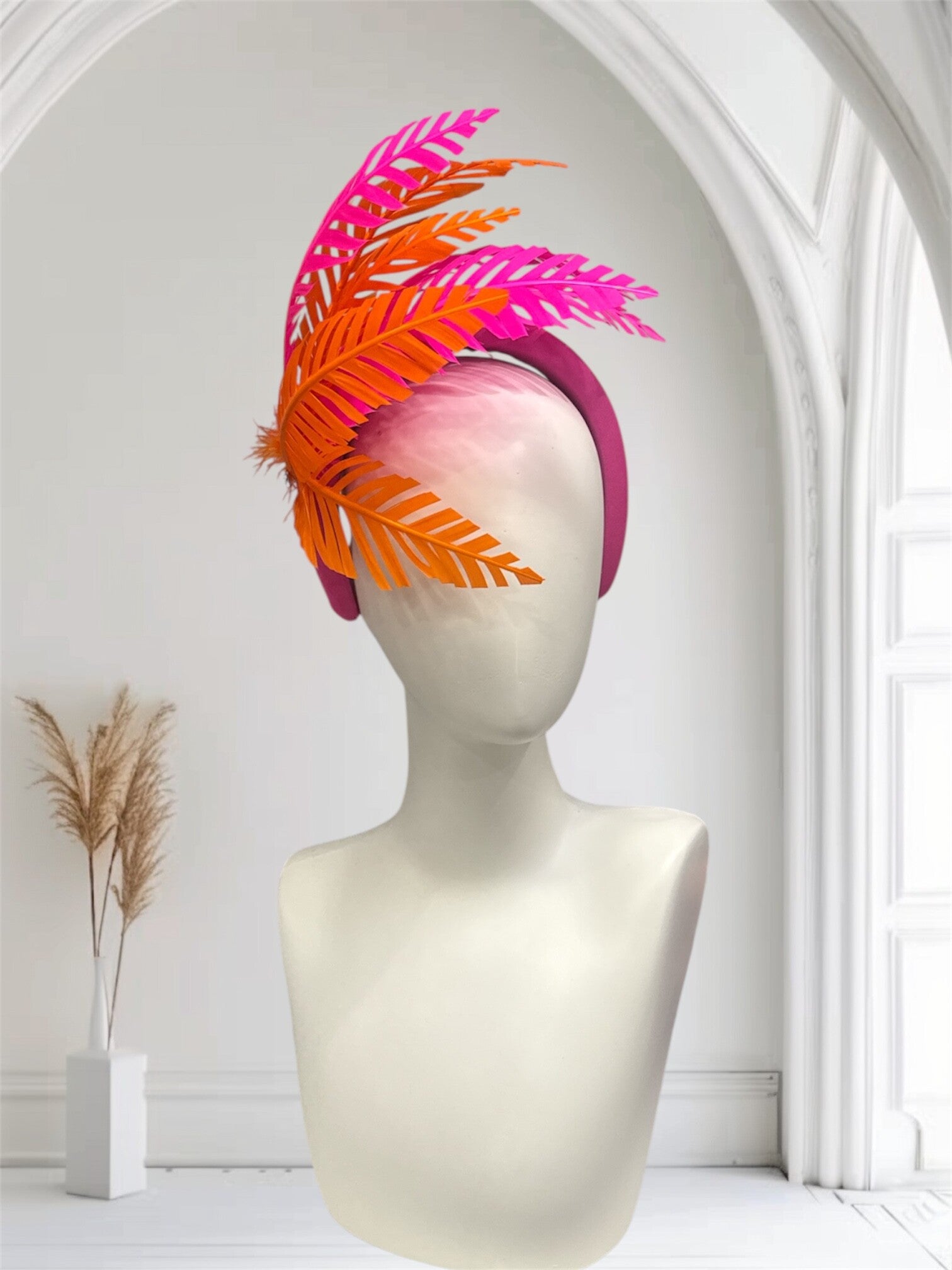 Hot pink and Orange Standout Fascinator