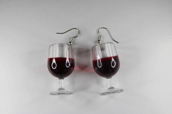 Grote Gevulde Wijnglazen - Oorbellen Drinken