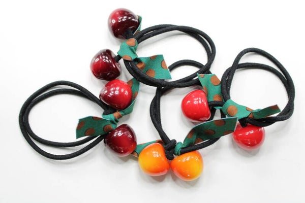 Kers Met Rood/Groen Strikje Divers - Haarelastieken