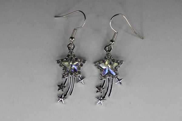 Vallende Ster Met Gekleurde Diamant Divers - Oorbellen