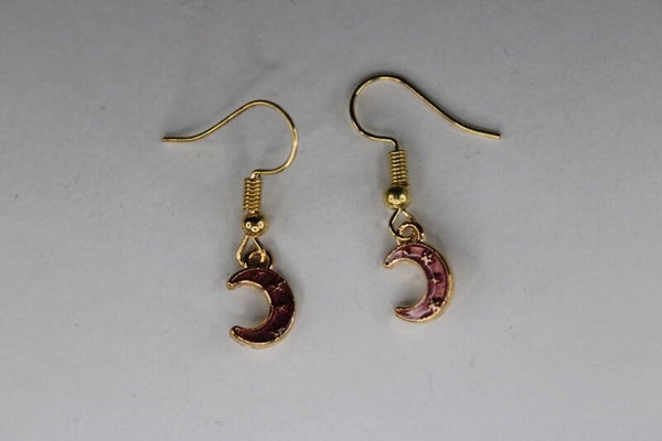 Goud/Gekleurde Maantjes - Oorbellen