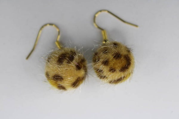 Panter Print Pompoms Divers - Oorbellen