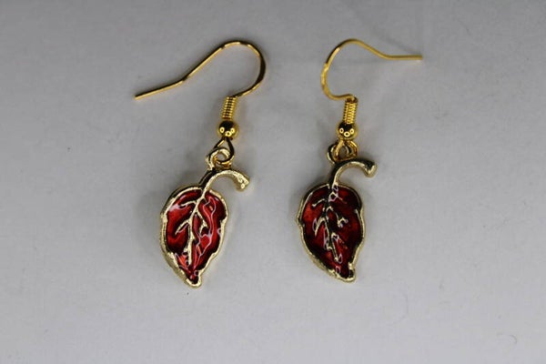 Goud/Gekleurde Herfstbladeren - Oorbellen