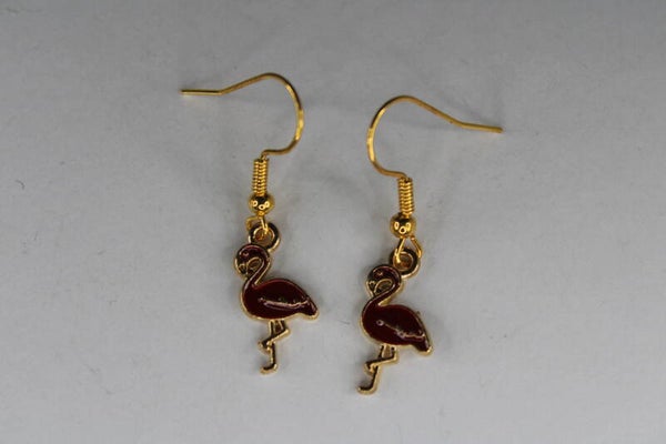 Gouden/Gekleurde Flamingo - Oorbellen