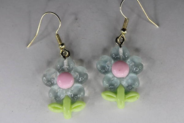 Gekleurde / Doorzichtige Bloemen Divers  - Oorbellen