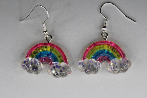 Regenboog Met Glitter - Oorbellen
