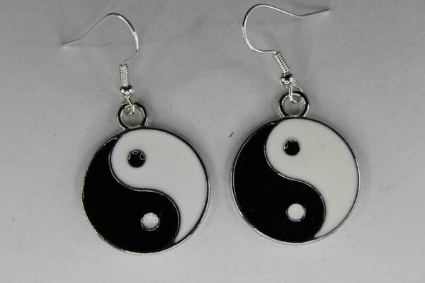Grote Gekleurde Yin Yang Symbool - Oorbellen