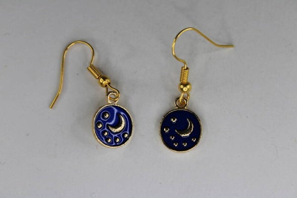 Maan Met Sterren - Oorbellen