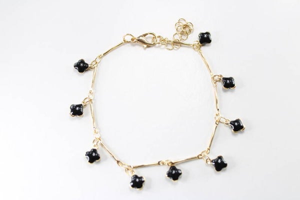 Schakelarmband Met Zwarte Bedels - Armband Dream Stainless Steel