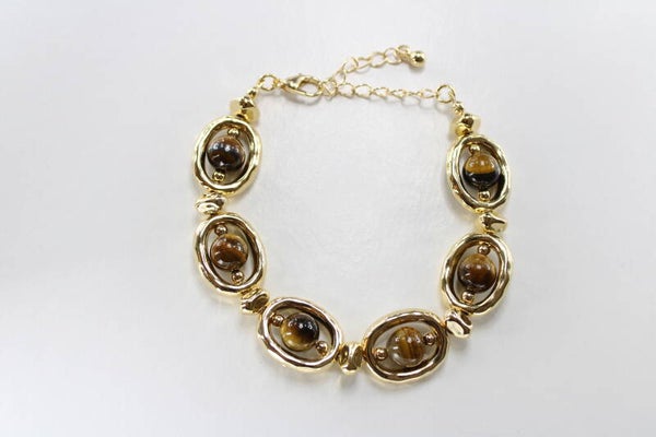 Vintage Schakel Met Tijgeroog - Armband Dream