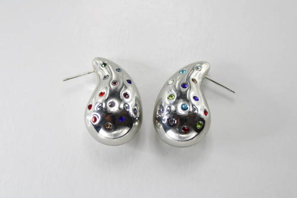 Hoop Met Kleursteentje Divers - Oorbellen Hoop