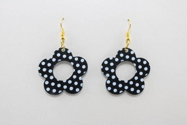 Dream - Bloem Black/White - Oorbellen