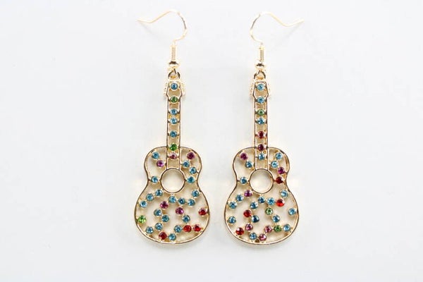 Gitaar Met Steenmotief - Oorbellen