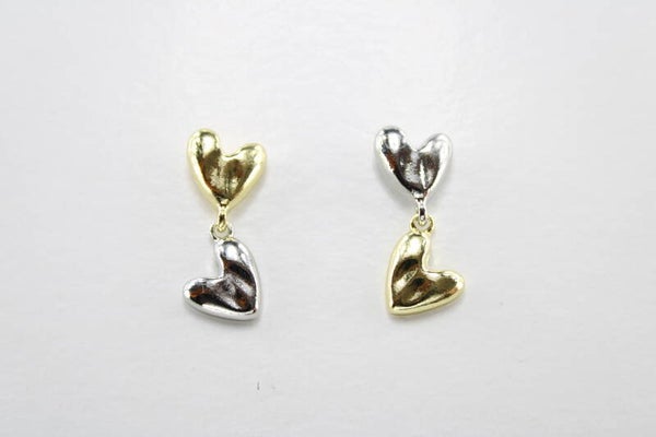 Dubbel Hart Oorknop - Oorbellen