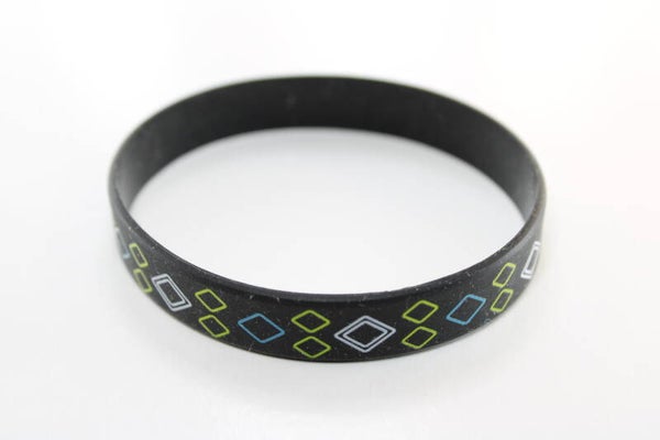 Zwart Armband Met Patroon Opdruk Divers  - Rubberen Armband