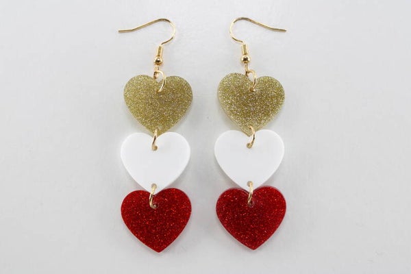 Hart Op Een Rij - Oorbellen