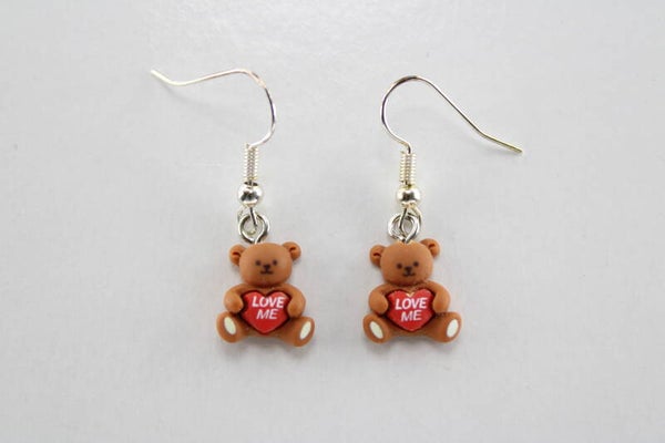 Teddybeer Met "Love Me" Hartje - Oorbellen Dieren