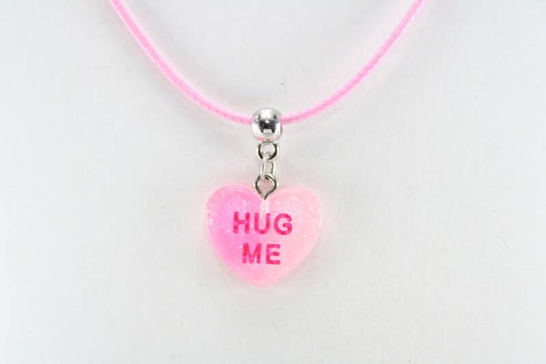 Hart Met Glitter En "Hug Me" Divers - Ketting Dream Hart
