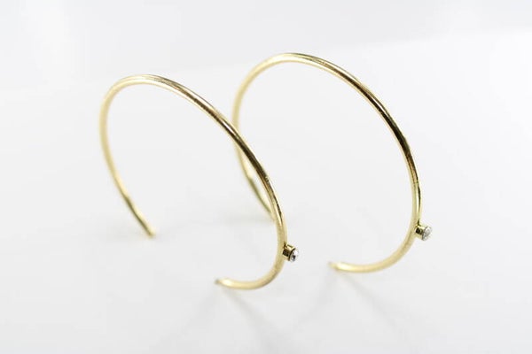 Open Hoops Met Diamant 55 mm - Oorbellen Hoop 55