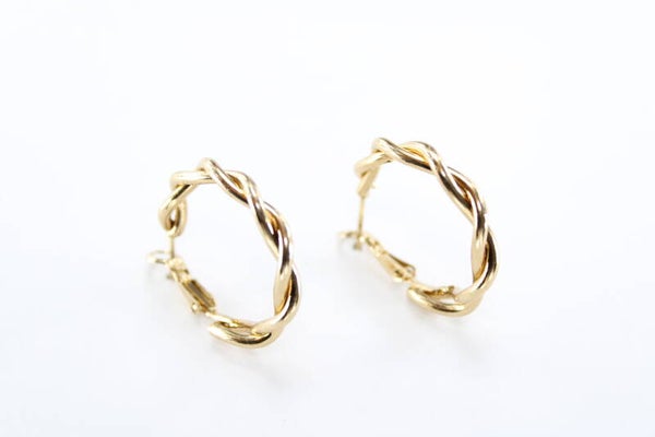Gevlochten Touw Hoops 25 mm - Oorbellen Hoop 25 mm