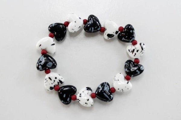 Hart Zwart-Wit - Armband Kralen Hart