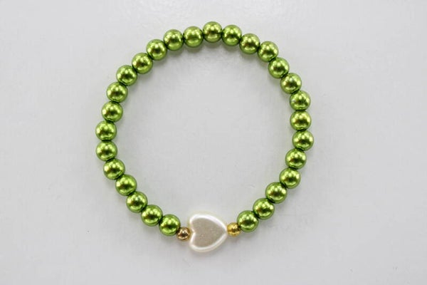Gekleurde Parels Met Hartje Divers - Armband Kralen Hart
