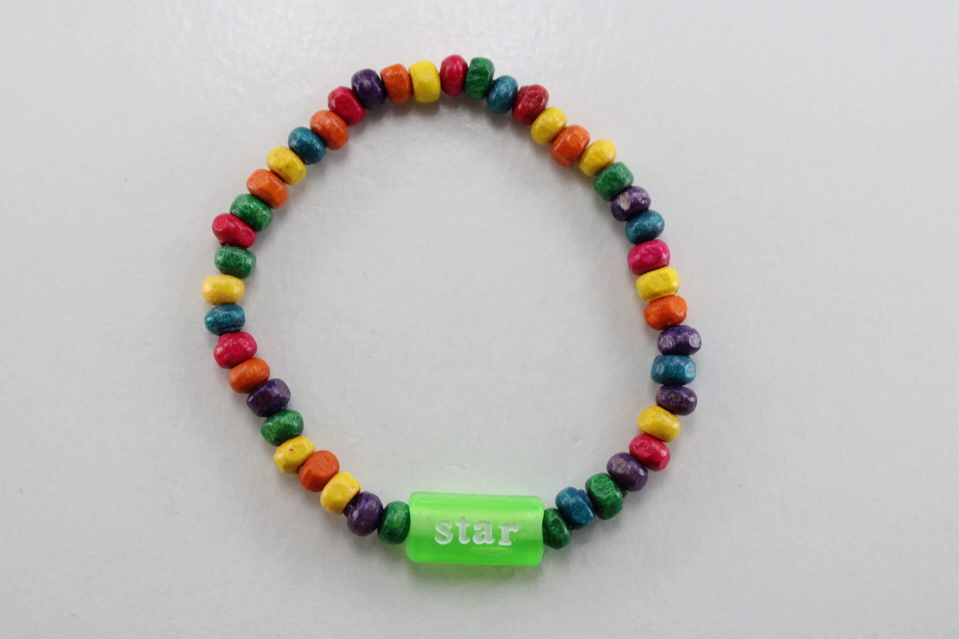 Houten Regenboog Kralen Met Tekst Divers - Armband Kralen