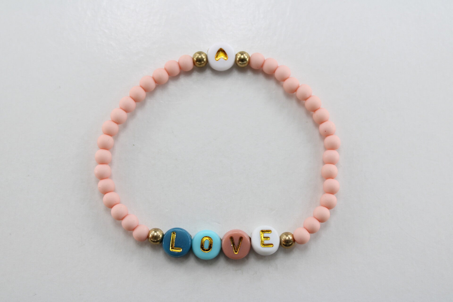 "Love" Pastel Kleurig Divers - Armband Kralen Hart