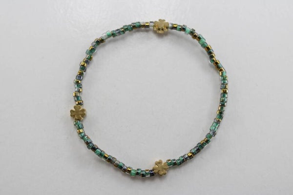 Klavertje Vier Divers - Armband Kralen Natuur