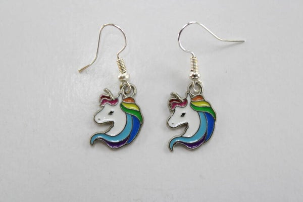Regenboog Gekleurde Eenhoorn - Oorbellen Dieren
