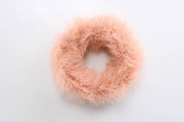 Pluche Haarelastiek 7 cm - Haarelastiek Oranje