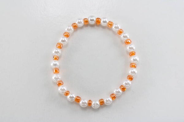 Minimalistische Kralen Armband - Armband Oranje