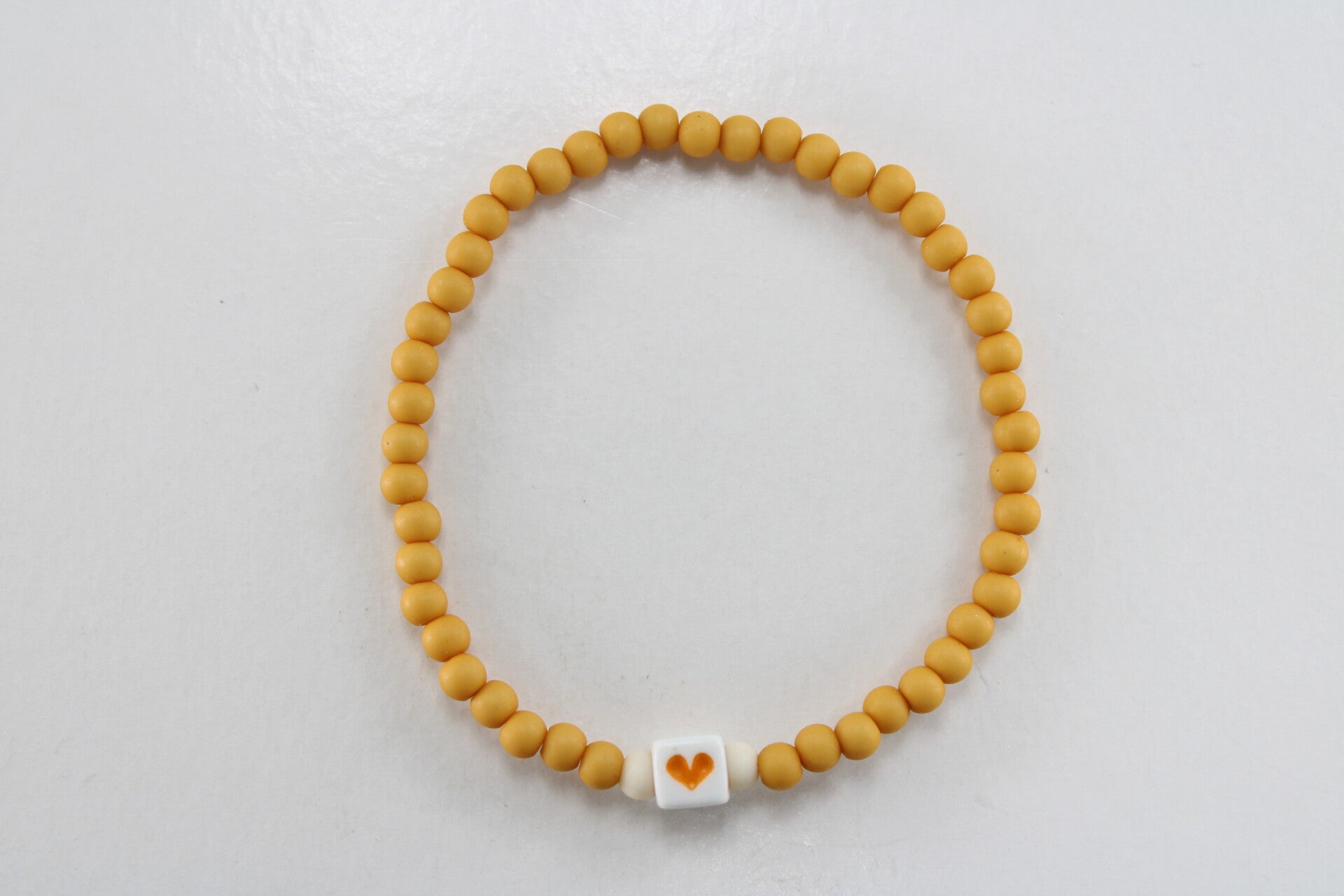 Blok Hart Kralenarmband - Armband Oranje