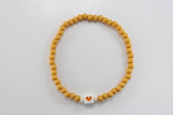Blok Hart Kralenarmband - Armband Oranje