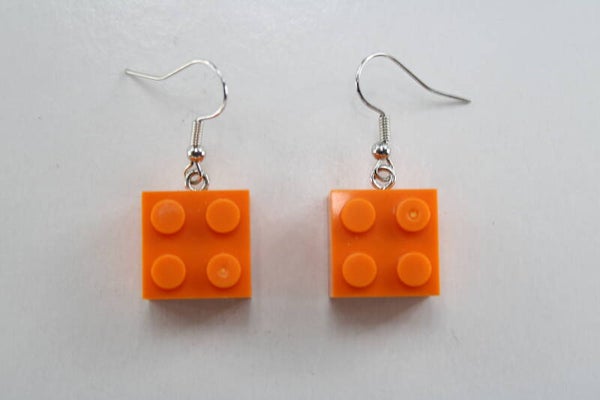 Oranje Legoblokje - Oorbellen Oranje