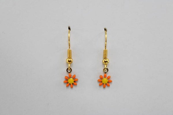 Oranje Flower - Oorbellen Oranje