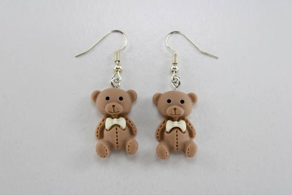 Teddybeer Met Strik - Oorbellen Dieren