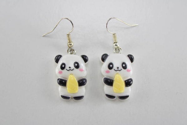 Panda Met Bamboe - Oorbellen Dieren