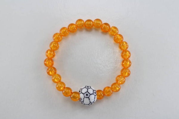 Voetbal Oranje - Armband Kralen