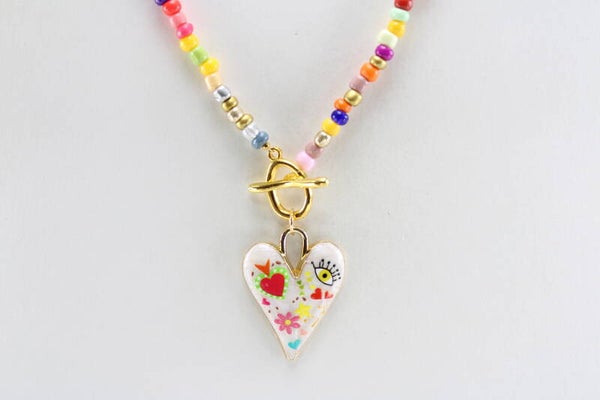 Colorful Heart - Ketting Hart Kralen