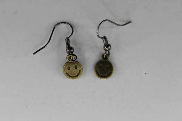 Bronzen Smiley - Oorbellen