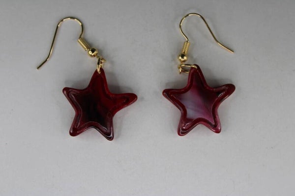 Rode Ster - Oorbellen