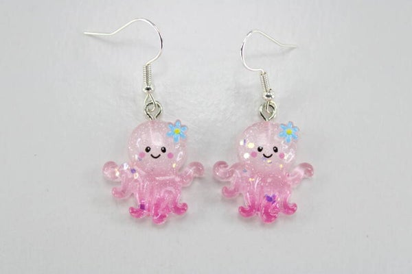 1Glitter Octopus - Oorbellen Dieren