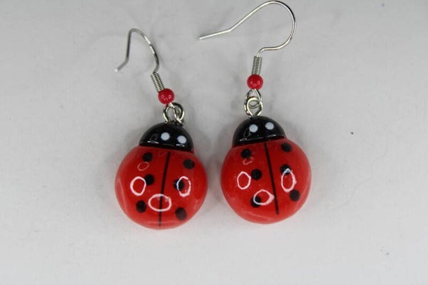 Rood Lieveheersbeestje - Oorbellen